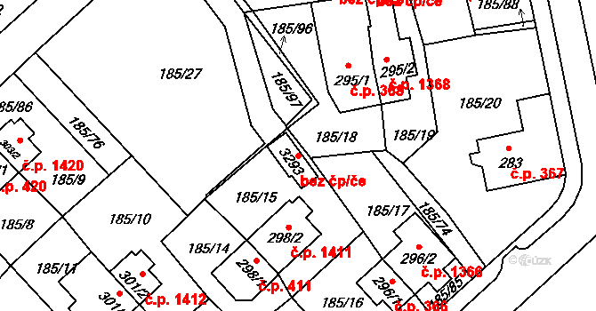 Sezimovo Ústí 81136773 na parcele st. 3293 v KÚ Sezimovo Ústí, Katastrální mapa