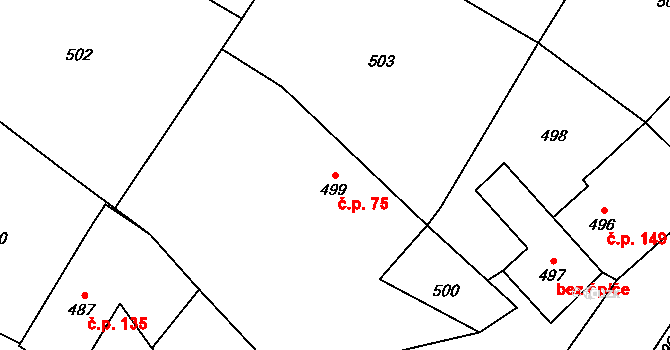 Hodslavice 75 na parcele st. 499 v KÚ Hodslavice, Katastrální mapa