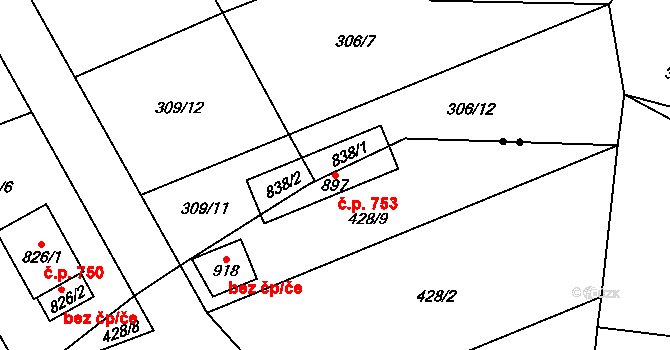 Solanec pod Soláněm 753, Hutisko-Solanec na parcele st. 897 v KÚ Solanec pod Soláněm, Katastrální mapa