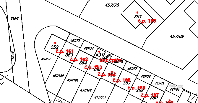 Kralupy nad Vltavou 83474773 na parcele st. 431 v KÚ Zeměchy u Kralup nad Vltavou, Katastrální mapa
