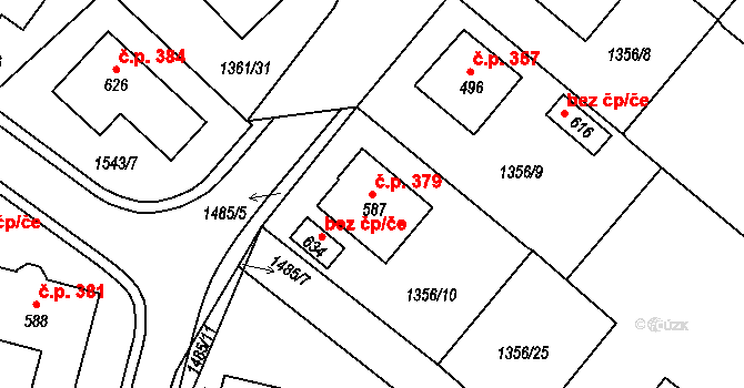 Lhenice 379 na parcele st. 587 v KÚ Lhenice, Katastrální mapa