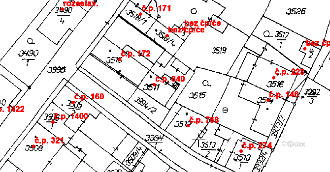 Poděbrady III 840, Poděbrady na parcele st. 3511 v KÚ Poděbrady, Katastrální mapa