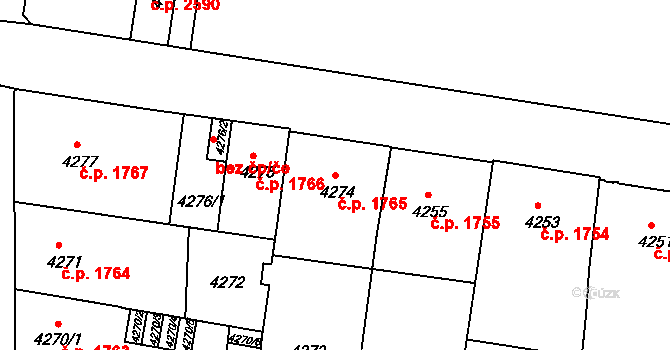 České Budějovice 3 1765, České Budějovice na parcele st. 4274 v KÚ České Budějovice 3, Katastrální mapa
