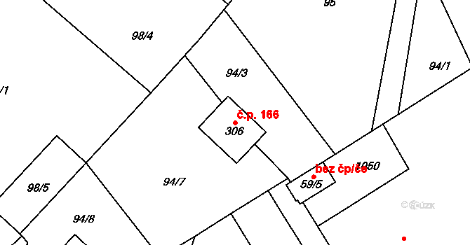 Dlouhá Ves 166, Rychnov nad Kněžnou na parcele st. 306 v KÚ Dlouhá Ves u Rychnova nad Kněžnou, Katastrální mapa