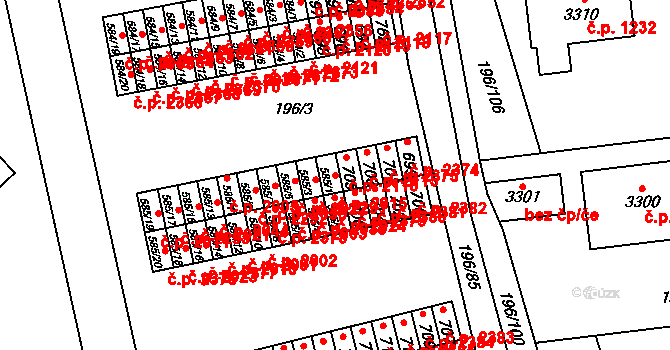 Sezimovo Ústí 2015 na parcele st. 585/1 v KÚ Sezimovo Ústí, Katastrální mapa