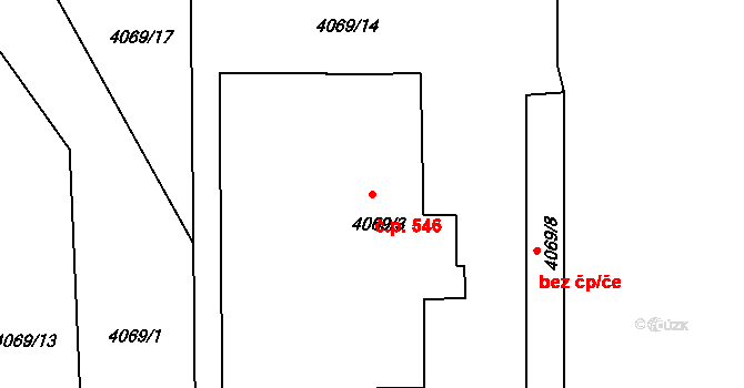 Příbram III 546, Příbram na parcele st. 4069/3 v KÚ Příbram, Katastrální mapa