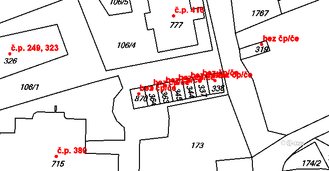 Vyšší Brod 38388774 na parcele st. 363 v KÚ Vyšší Brod, Katastrální mapa