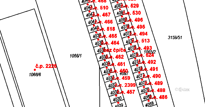 Brno 39482774 na parcele st. 4036 v KÚ Řečkovice, Katastrální mapa