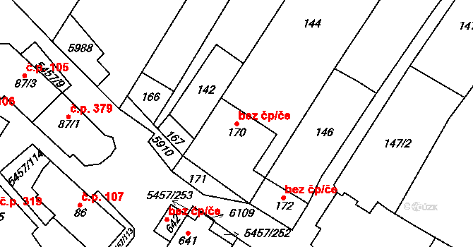 Polešovice 40621774 na parcele st. 170 v KÚ Polešovice, Katastrální mapa