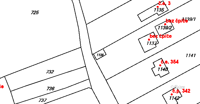 Borkovany 40760774 na parcele st. 1138 v KÚ Borkovany, Katastrální mapa