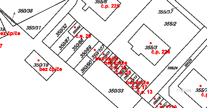 Dobšice 40974774 na parcele st. 355/23 v KÚ Dobšice u Znojma, Katastrální mapa