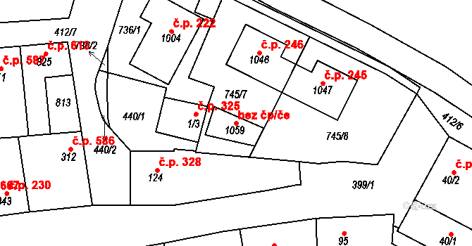 Kralupy nad Vltavou 42490774 na parcele st. 1059 v KÚ Lobeč, Katastrální mapa