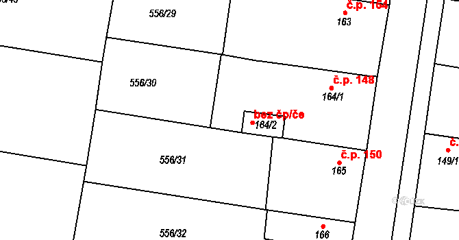 Krušovice 44411774 na parcele st. 164/2 v KÚ Krušovice, Katastrální mapa