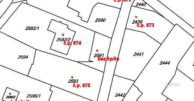 Rumburk 45157774 na parcele st. 2591 v KÚ Rumburk, Katastrální mapa