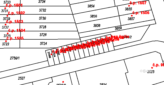 Šlapanice 46060774 na parcele st. 2532 v KÚ Šlapanice u Brna, Katastrální mapa