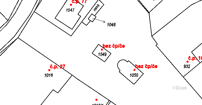 Olešník 46928774 na parcele st. 1049 v KÚ Olešník, Katastrální mapa