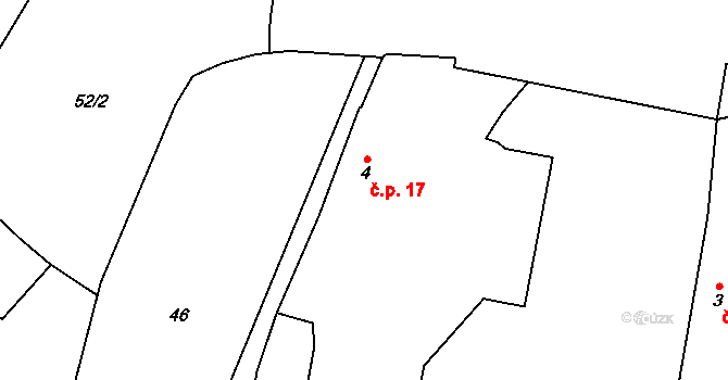 Jeníčkova Lhota 17, Chotoviny na parcele st. 4 v KÚ Jeníčkova Lhota, Katastrální mapa