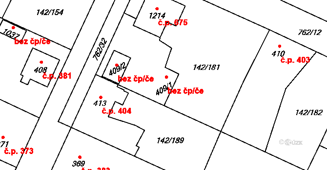 Chotěšov 90570774 na parcele st. 409/1 v KÚ Chotěšov, Katastrální mapa