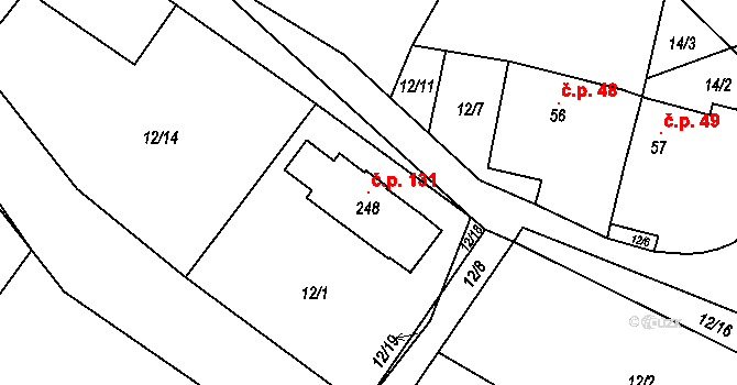 Bělečko 131, Býšť na parcele st. 248 v KÚ Bělečko, Katastrální mapa