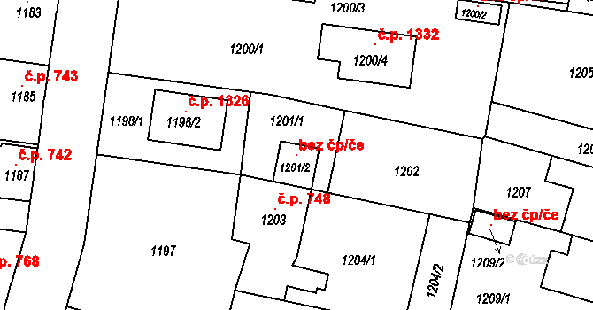 Nýřany 103161775 na parcele st. 1201/2 v KÚ Nýřany, Katastrální mapa