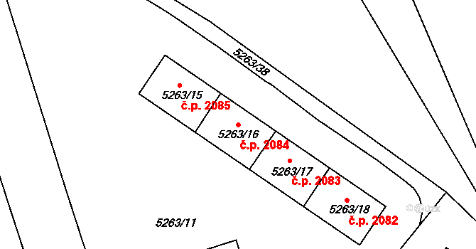 Frýdek 2084, Frýdek-Místek na parcele st. 5263/16 v KÚ Frýdek, Katastrální mapa