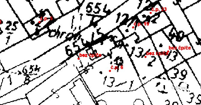 Jemníky 6 na parcele st. 13/1 v KÚ Jemníky, Katastrální mapa
