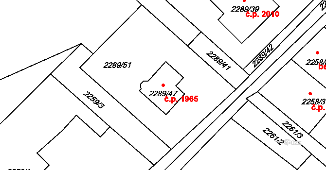 Hranice 1965, Karviná na parcele st. 2289/47 v KÚ Karviná-město, Katastrální mapa