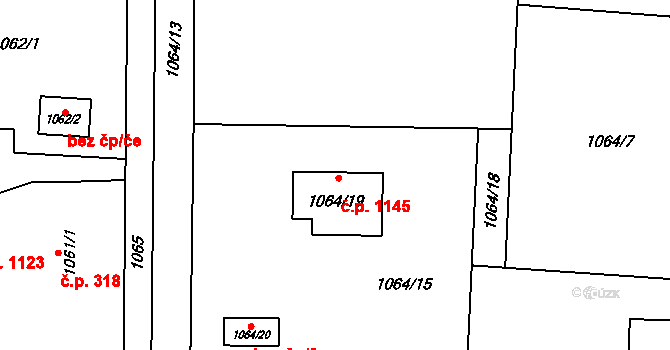 Bludovice 1145, Havířov na parcele st. 1064/19 v KÚ Bludovice, Katastrální mapa