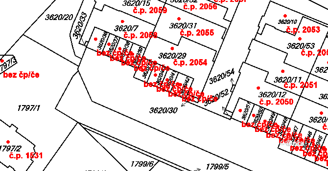 Tachov 38304775 na parcele st. 3620/41 v KÚ Tachov, Katastrální mapa