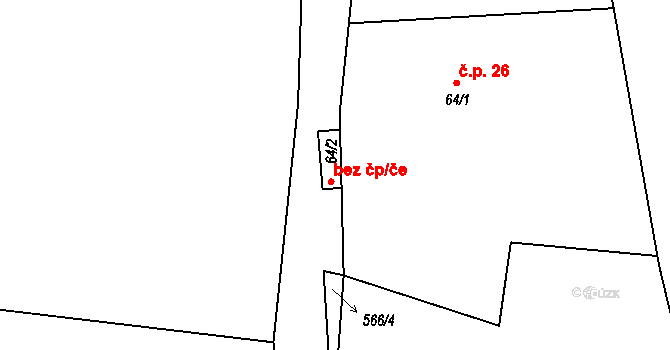 Velký Bor 41277775 na parcele st. 64/2 v KÚ Jetenovice, Katastrální mapa