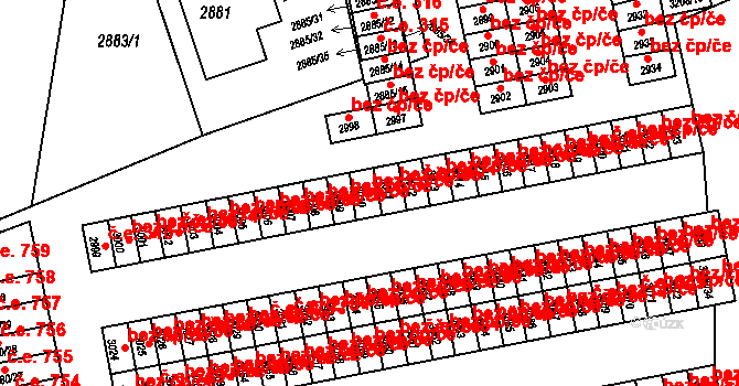 Orlová 43951775 na parcele st. 3010 v KÚ Horní Lutyně, Katastrální mapa