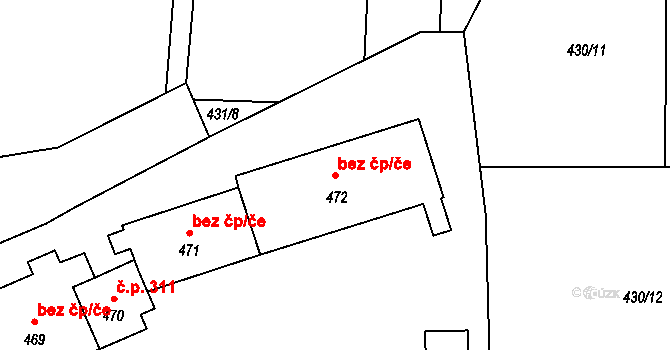 Čechtice 45351775 na parcele st. 472 v KÚ Čechtice, Katastrální mapa