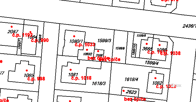 Ústí nad Orlicí 45513775 na parcele st. 3109 v KÚ Ústí nad Orlicí, Katastrální mapa