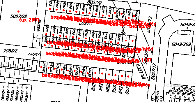 Brno 45600775 na parcele st. 8508 v KÚ Líšeň, Katastrální mapa