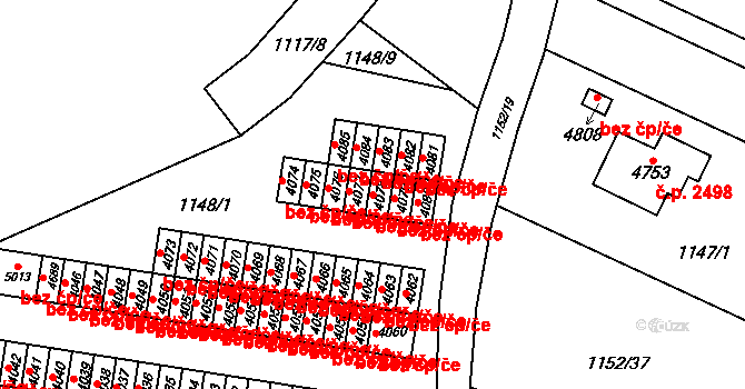 Rožnov pod Radhoštěm 47318775 na parcele st. 4078 v KÚ Rožnov pod Radhoštěm, Katastrální mapa