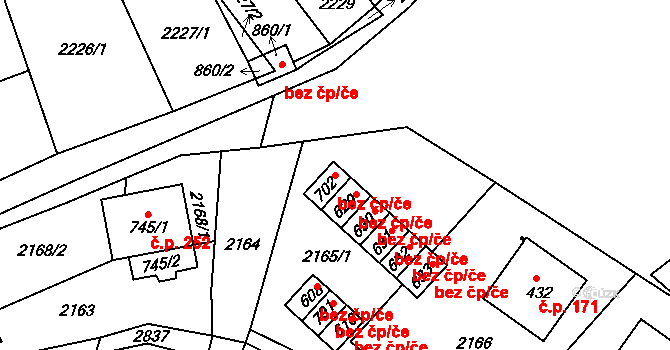 Štíty 50245775 na parcele st. 702 v KÚ Štíty-město, Katastrální mapa