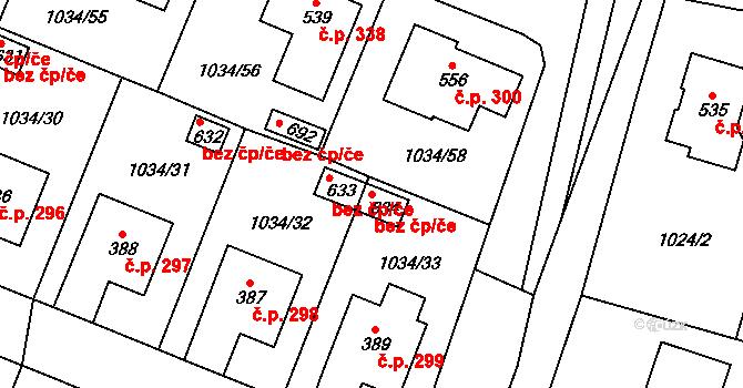 Jistebnice 88548775 na parcele st. 634 v KÚ Jistebnice, Katastrální mapa