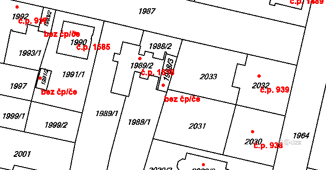 České Budějovice 95948775 na parcele st. 1988/3 v KÚ České Budějovice 5, Katastrální mapa
