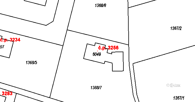 Dvůr Králové nad Labem 3256 na parcele st. 6049 v KÚ Dvůr Králové nad Labem, Katastrální mapa