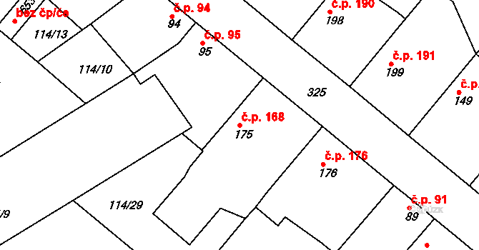 Litol 168, Lysá nad Labem na parcele st. 175 v KÚ Litol, Katastrální mapa