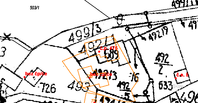 Jaroměřice 475 na parcele st. 689 v KÚ Jaroměřice, Katastrální mapa