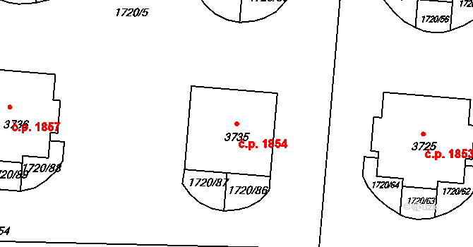 Slaný 1854 na parcele st. 3735 v KÚ Slaný, Katastrální mapa