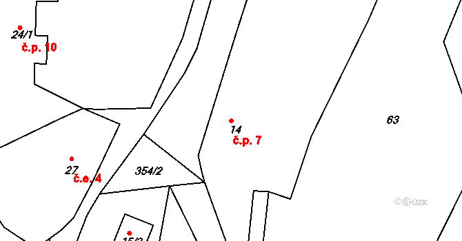 Zderadice 7, Maršovice na parcele st. 14 v KÚ Zderadice, Katastrální mapa