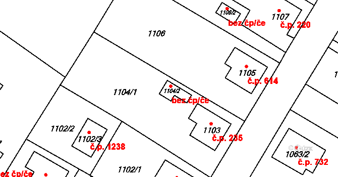 Kosmonosy 40991776 na parcele st. 1104/2 v KÚ Kosmonosy, Katastrální mapa