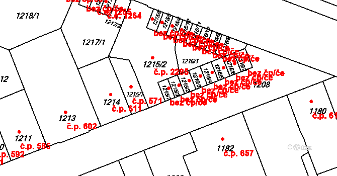 Litoměřice 41083776 na parcele st. 1215/7 v KÚ Litoměřice, Katastrální mapa