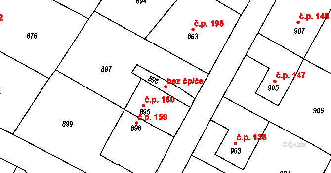 Zaječov 41911776 na parcele st. 896 v KÚ Zaječov, Katastrální mapa