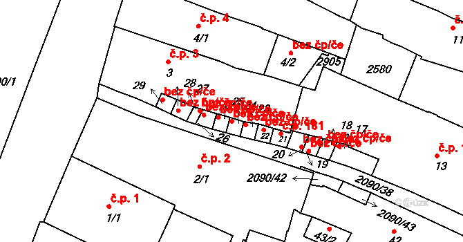 Písek 42165776 na parcele st. 24 v KÚ Písek, Katastrální mapa