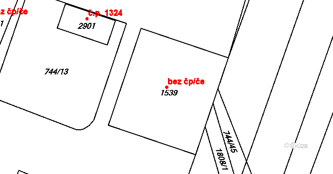 Litovel 43195776 na parcele st. 1539 v KÚ Litovel, Katastrální mapa