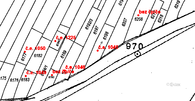 Mutěnice 1045 na parcele st. 6198 v KÚ Mutěnice, Katastrální mapa