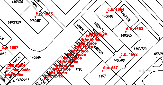 Frýdek-Místek 46453776 na parcele st. 1192/9 v KÚ Místek, Katastrální mapa